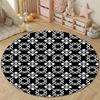 Trendy Round Butterfly Multicolor Carpet, Non-Slip Floor Mat for Entryway