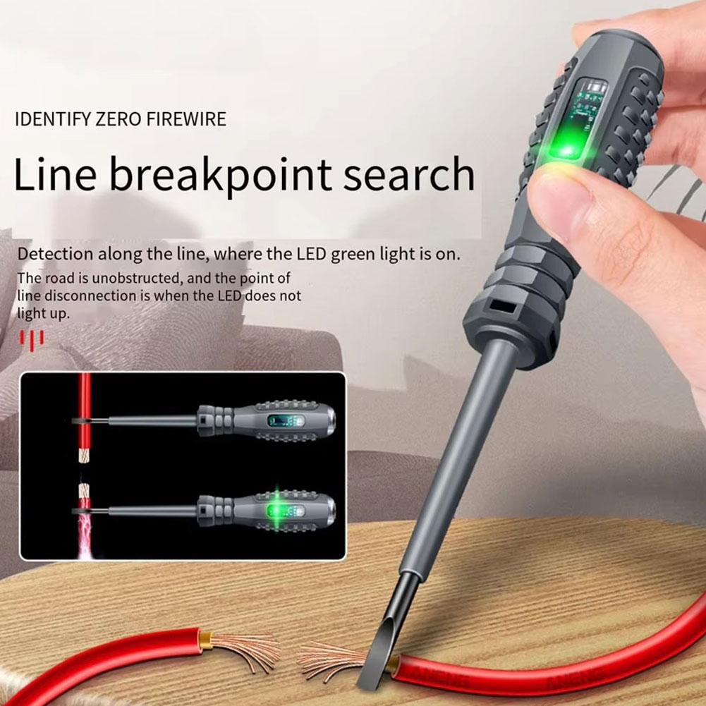 2pcs Slotted Phillips Electrician Screwdriver 12-220v Voltage Tester Pen Ac Dc Induction Insulated Electrical Test Pen Tool