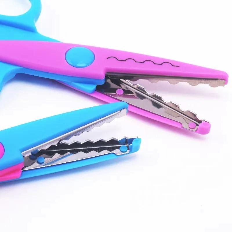 Safety Scissors Wavy Pattern Paper Cutter DIY Handmade Tools Paper Craft Cute Card Photo Scissors Kids Gifts Office Supplies