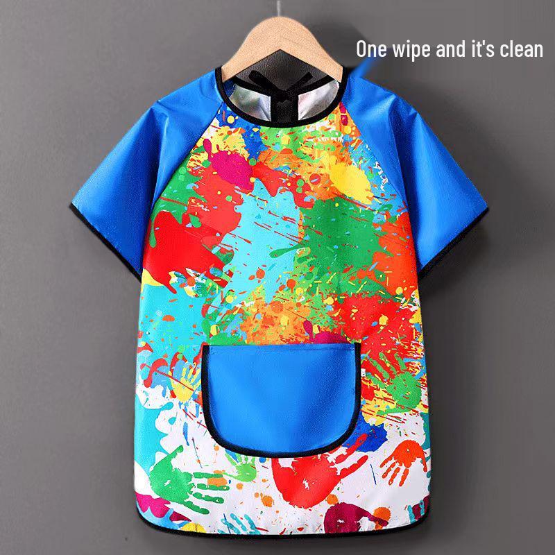 Children's Waterproof Painting Apron for Art and Eating, Customizable with Logos or Words