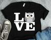 Love Owl Shirts, Love Owls Gifts, Owl Art, Animal Lover Shirts, Bird Shirts, Bird Gifts, Birding Shirt