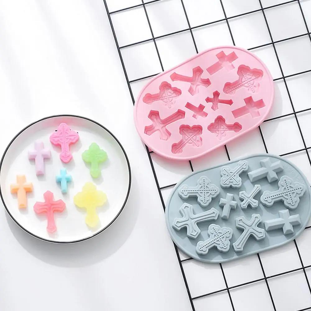 Retro Cross Silicone Cake Mold Ice Cubes Chocolate Cookies Biscuit Resin Mold Multifunctional Household Kitchen DIY Baking Tool