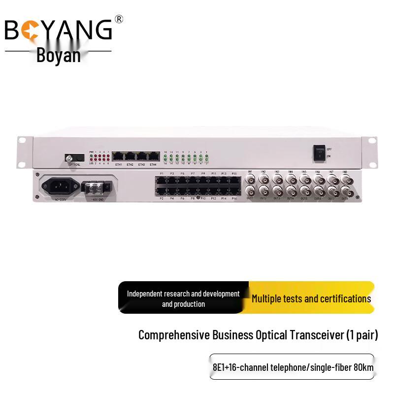 BOYANG 8E1+16-Channel Telephone Optical Transceiver