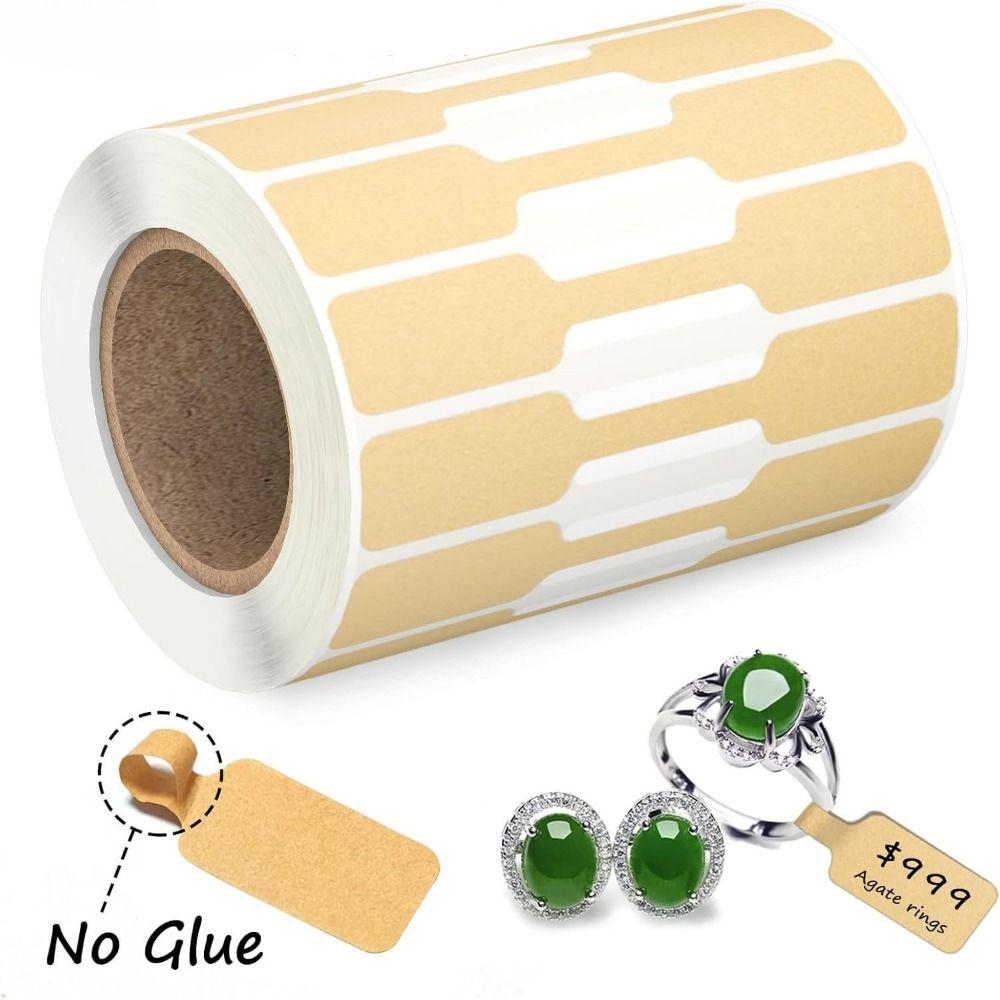 500Pcs Portable Price Tags Blank Kraft Paper Tags Ring Price Tags Sticker Jewelry Display