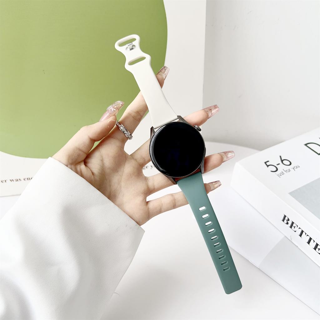 20 22mm Watch Strap for Samsung Galaxy Watch 6/5/4 40 44/Watch 5 Pro 45/Watch 6/4 Classic 43 47mm Soft Slim Silicone Band Correa