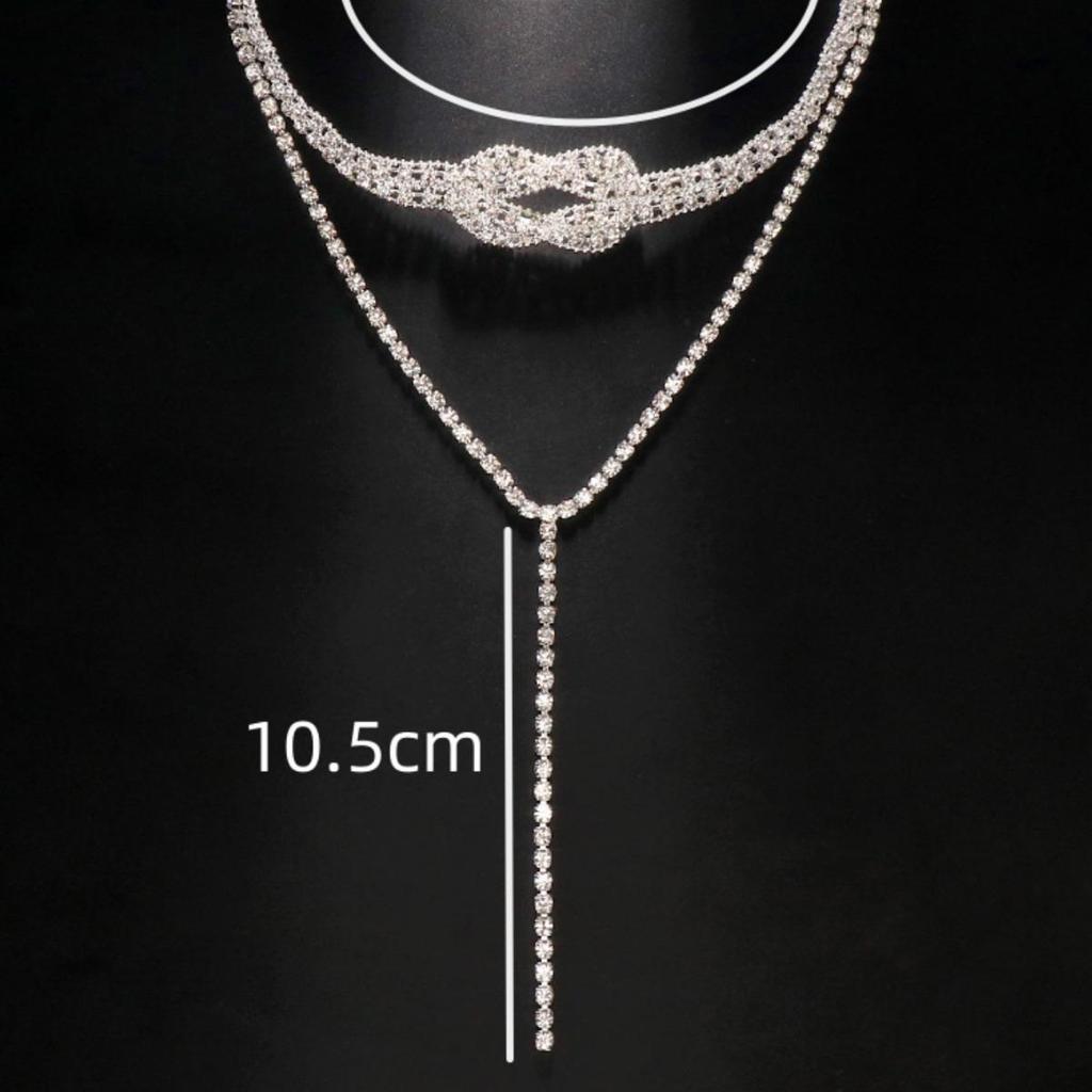 European & American Fashion Diamond Lock Choker: Women's Clavicle Necklace for Evening Dress