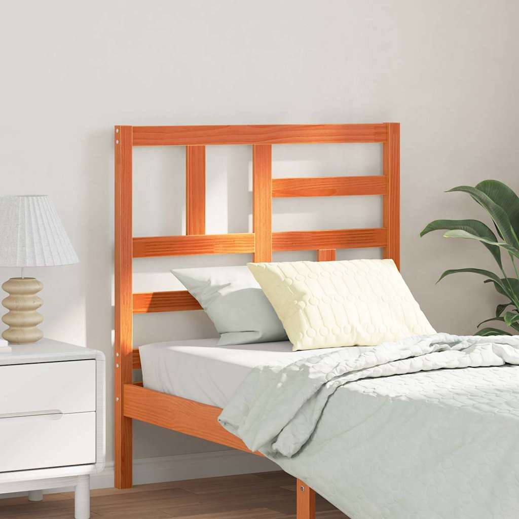 Bed Headboard Wax Brown 80.5 X 4 X 104 Cm Solid Pine Wood