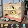 Panoramic View Rabbit Villa Large Drawer Style Cage for Dutch Guinea Pigs Easy Clean Home Habitat Spacious Rodent Enclosure