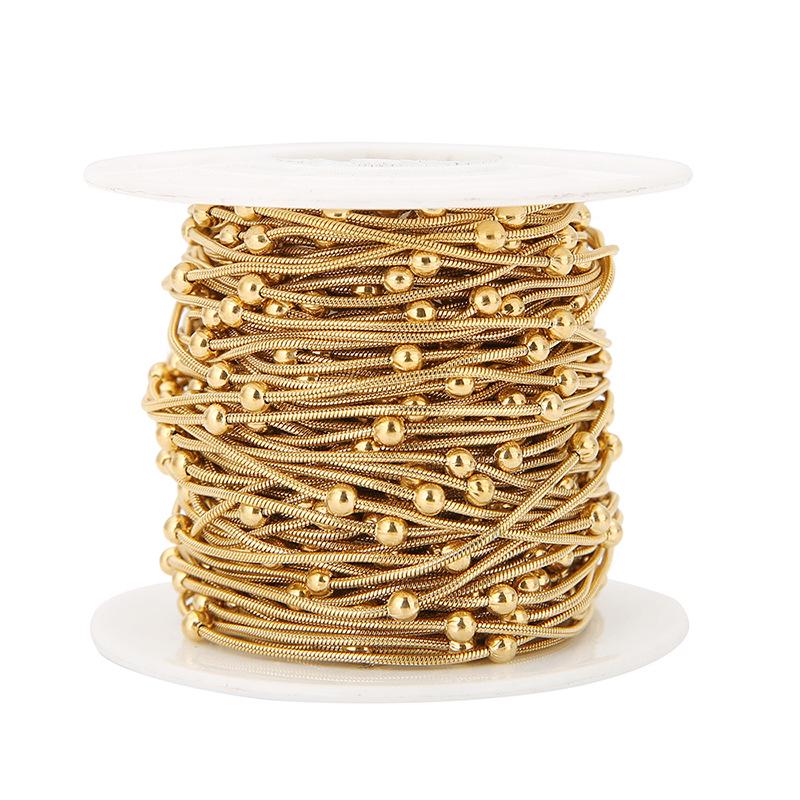 

18k Gold Plated Minimalist Snake Chain Necklace - Round Clip Bead Clavicle Accessory