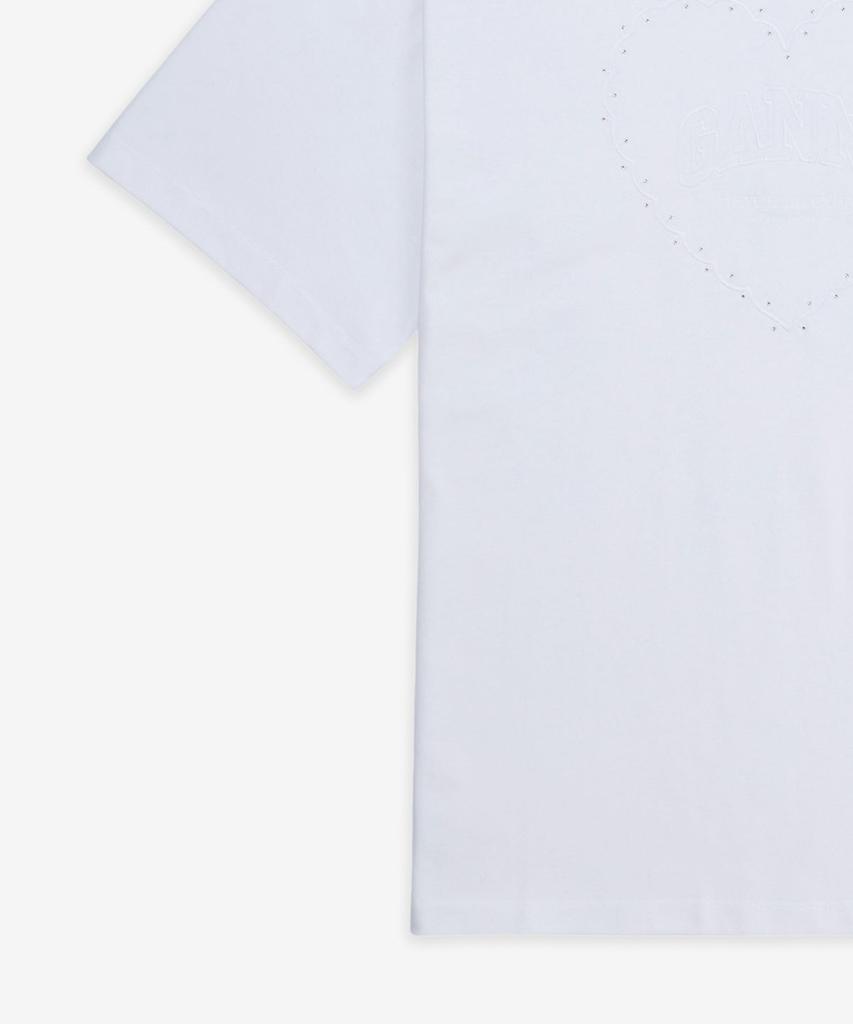 Gani Heavy Cotton Drop Shoulder Heart Short Sleeve T-Shirt - White / T4033151