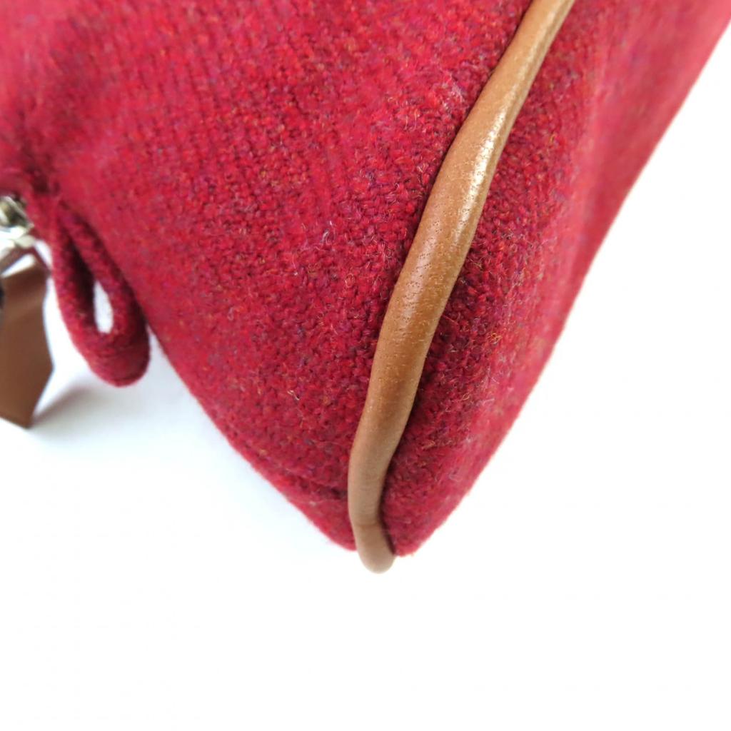 Pristine HERMES Boride Pouch Mini Mini Leather Cosmetics Pouch Mini Wool Women Used