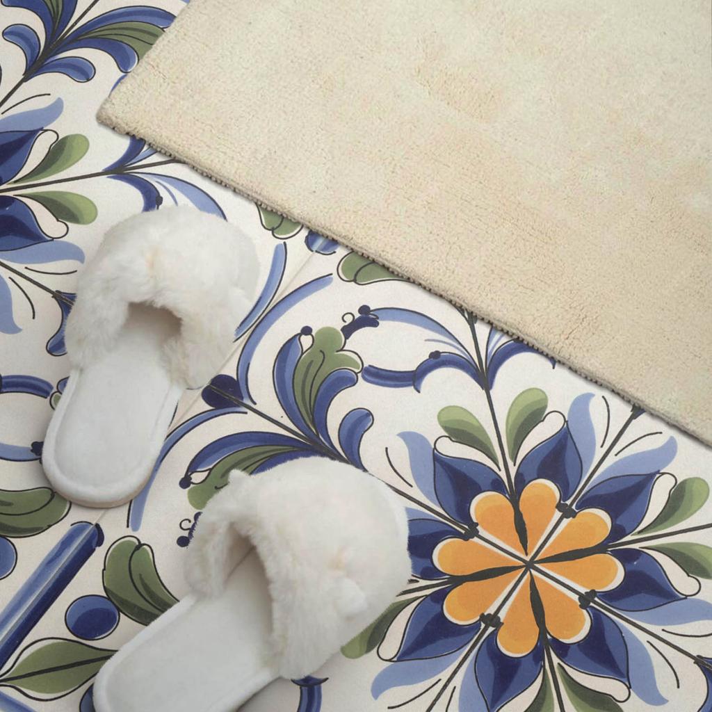 Naklejany Panel Dekoracyjny Do Szybkiej Odmiany Ściany 100X50 Cm Kwiatowy Wzór Ceramiczny