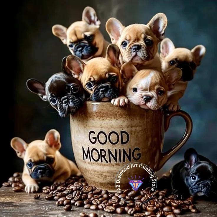 Cute French Bulldog Animal Diamond Painting Kit 5D DIY Dog Diamond Embroidery Cross Embroidery Handmade Art Gift Home Decoration