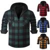 Men's Plush-Lined Thick Flannel Plaid Shirt