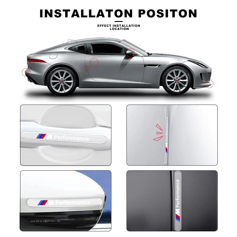 4Pcs M LOGO Car Door Handle Protector Sticker Auto Styling For BMW X7 X3 X4 X5 X6 3 4 5 6 7 Series Z4 M M3 M5 M6 E38 E39 E46 E53 E60 E61 E64 E70