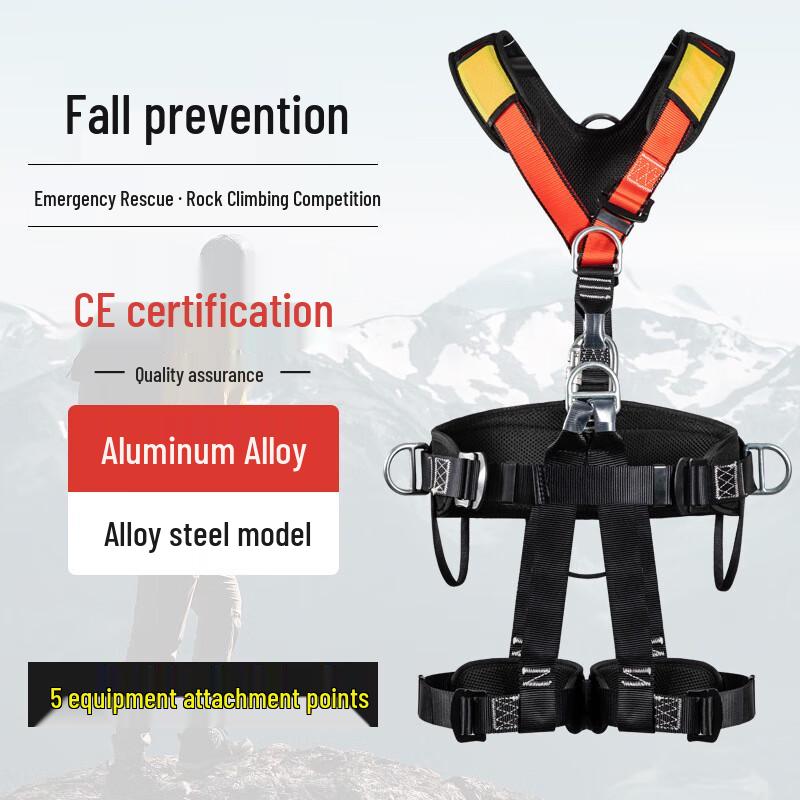SWZSY Full Body 5-Point Safety Harness for Climbing and Rescue