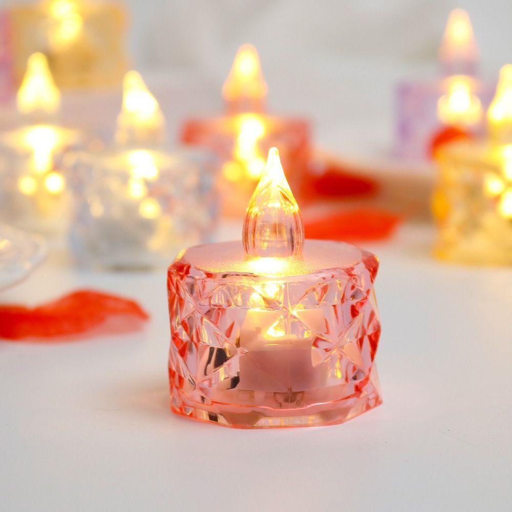 24pcs/box Delicate Design LED Mini Candle Light Romantic Atmosphere Light Daily Decoration