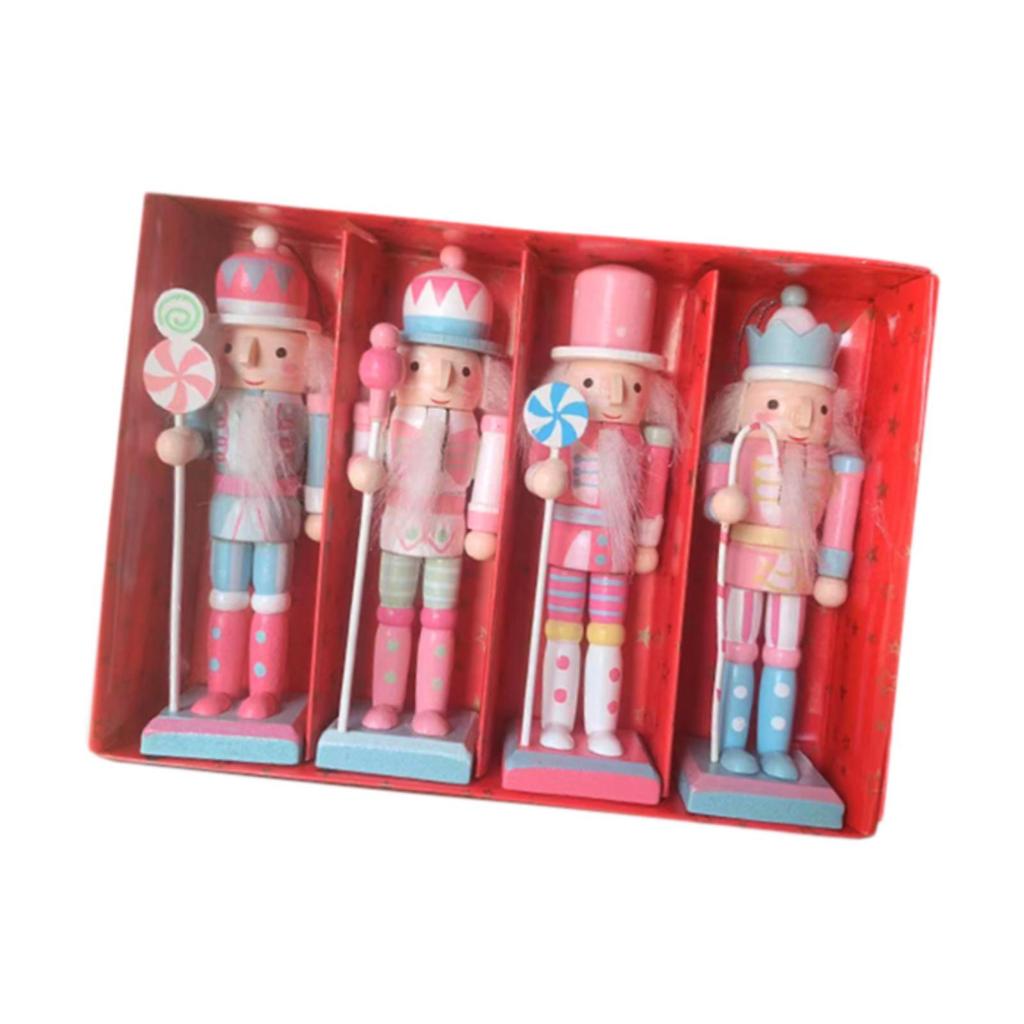 Christmas Decor Craft Stable Base Wooden Nutcracker for Shelf Home Garden