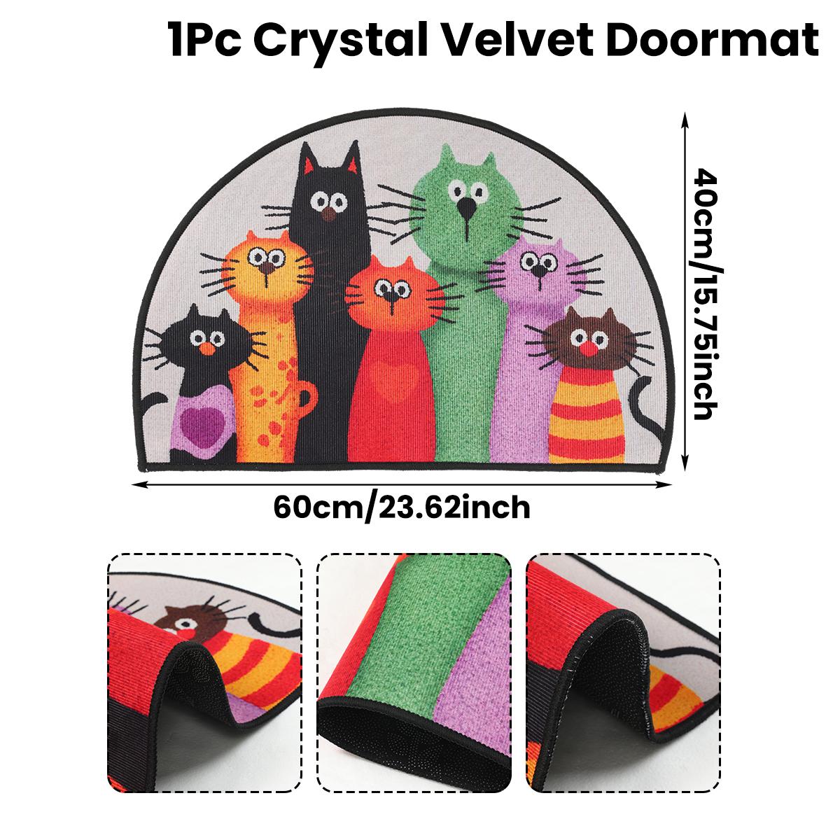 

Мультяшные кошки Коврик для двери Котята Тематический декор для дома 2026 Ковер для прихожей Кухня Ванная Нескользящие износостойкие коврики Товары для вечеринок
