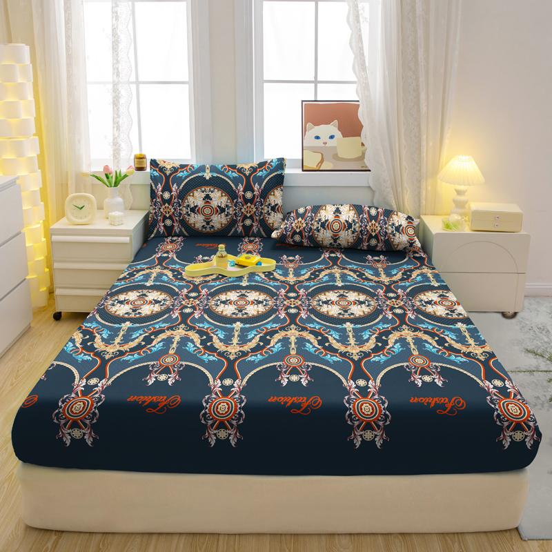 

Комплект из 3-х частей, простой современный матовый простынь на резинке с рисунком «Богемия», комплект покрывала для спальни с принтом, постельное белье 90x200cm