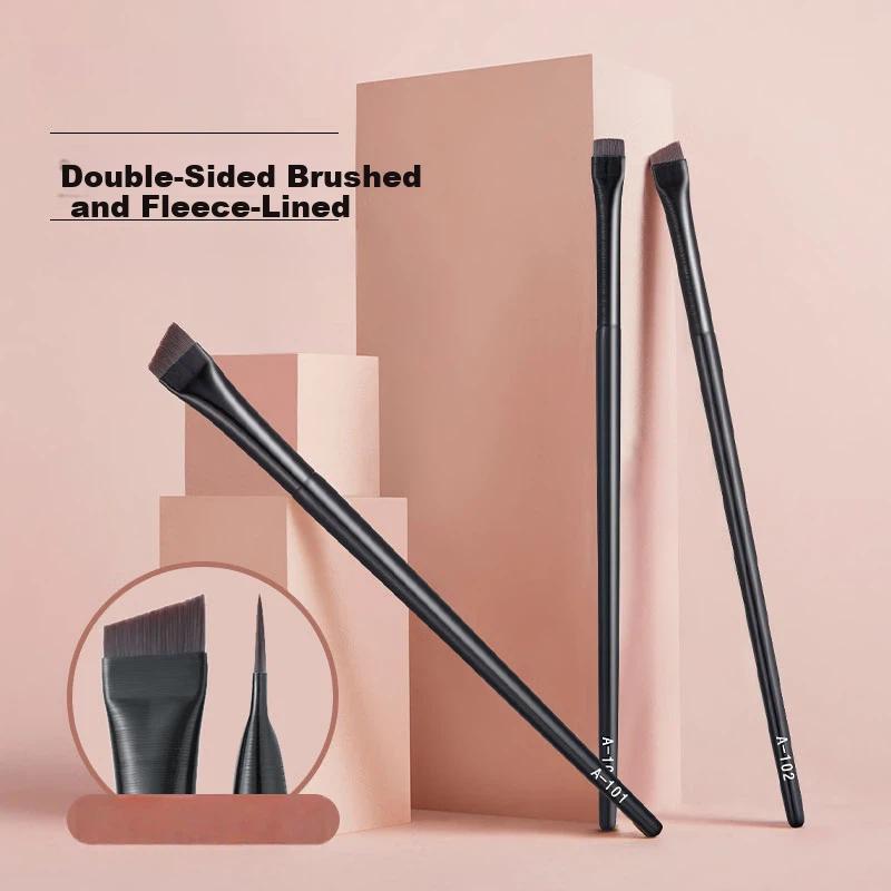GOOOD (3 Pack) Klingen-Eyeliner-Pinselset, Make-up-Pinsel A102+A101+A103, Flacher abgewinkelter Augenbrauenpinsel, Concealer-Auftrag