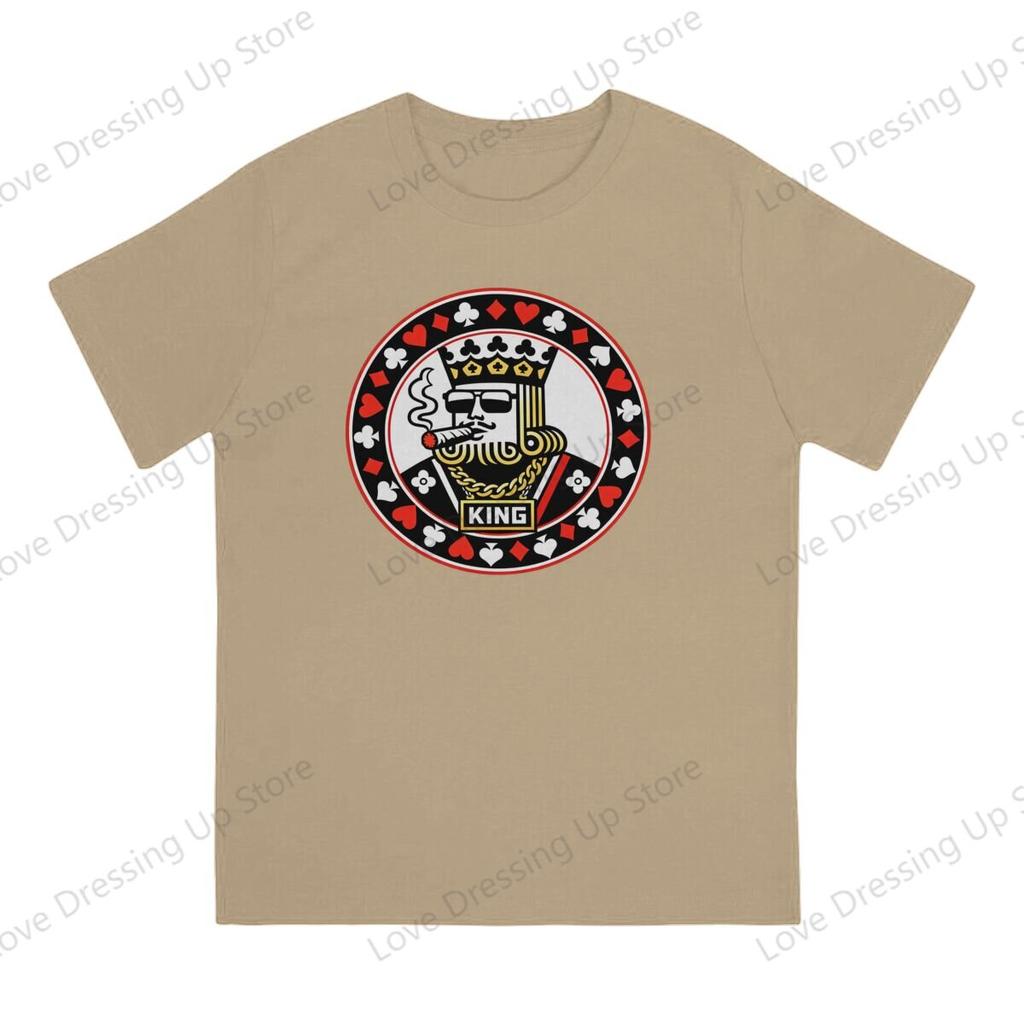 100 Cotton Tshirt Gambling King Unisexs Tshirt Poker King Summer Sweat Absorption Street Short Sleeve Top S6xl