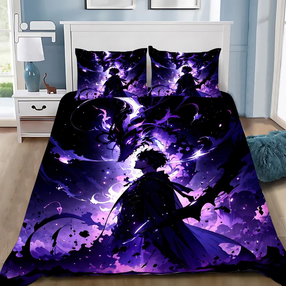 Anime Solo Leveling Duvet Cover Pillowcase Bedding Set Adult Boy Girl Bedroom Decoration Children Gift Single Double Large Size