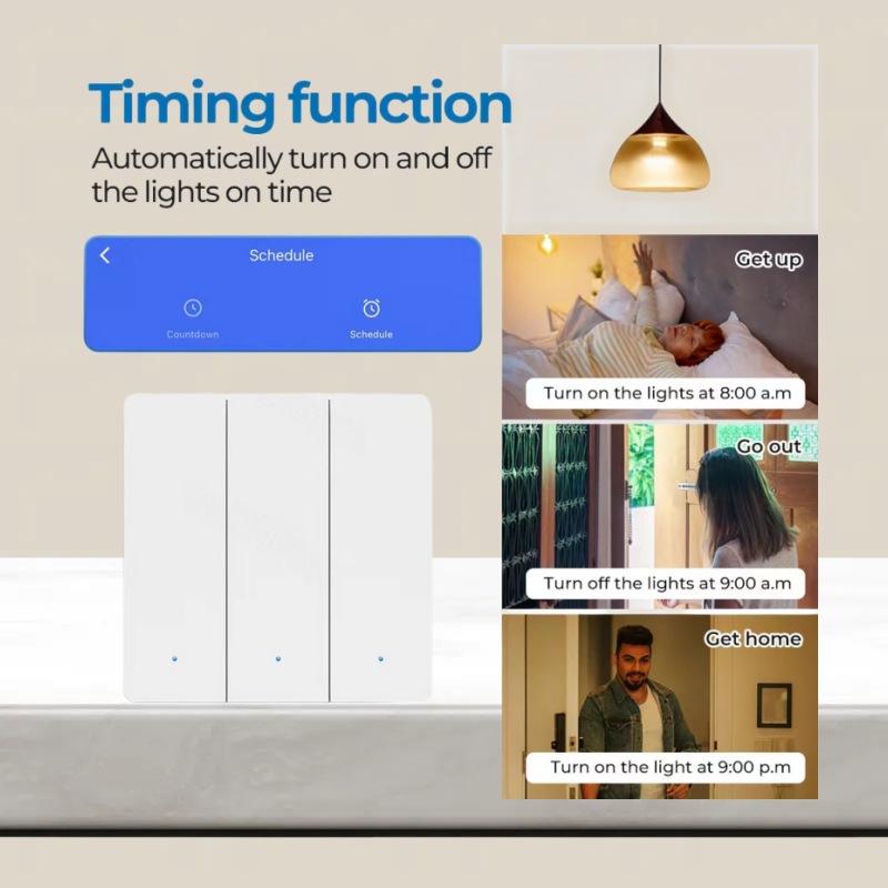 Tuya Zigbee Smart Home Wandknopf: Lichtschalter mit Timer, steuerbar per App und Sprachsteuerung.
