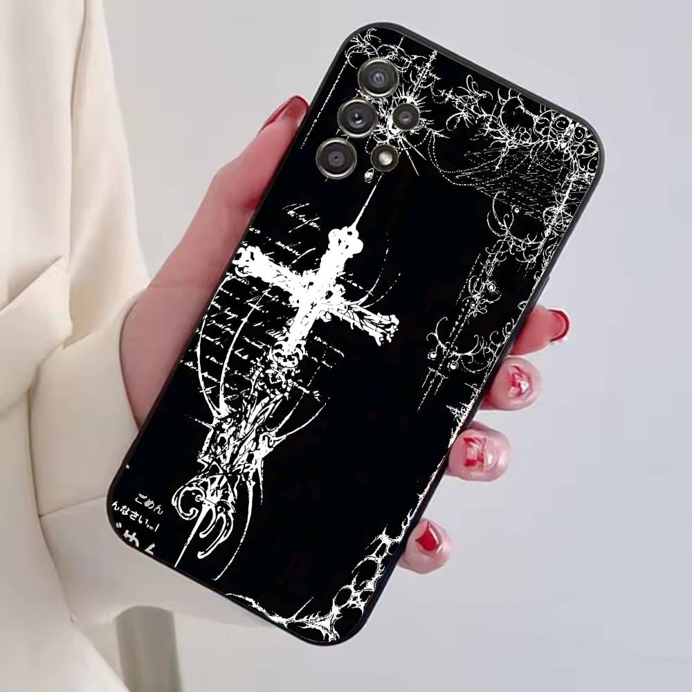 C-Cool Dark Catgothic C-Cross Phone Case For Samsung S25,S24,S21,S22,S23,S30,Ultra,S20,Plus,Fe,Lite,Note,10,Black Cover