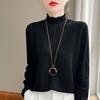Langärmliger Rollkragen Strick für Damen Sanfte Spitze Rüschen Innenpullover Basisschicht Oberteil