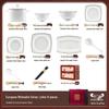 Mo De Lan Ka Square Lolita 65-Piece Porcelain Dinnerware Set for 12