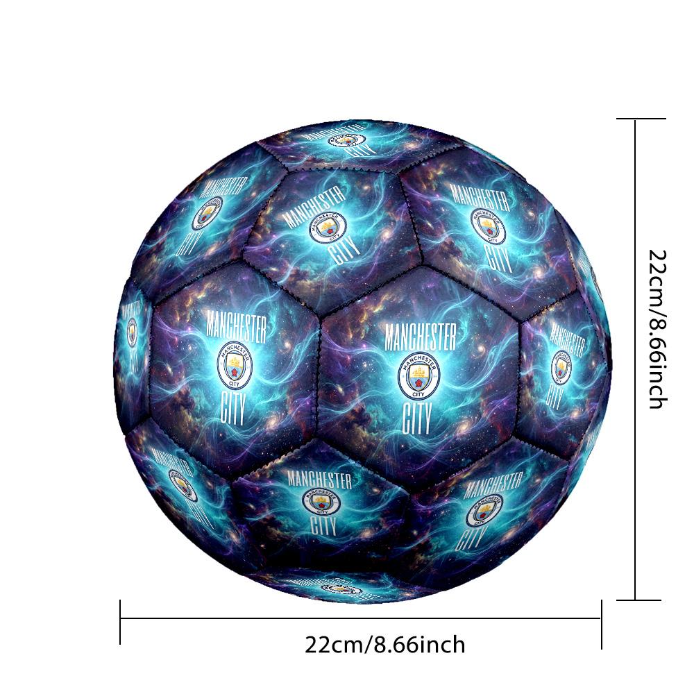 Manchester City Thema Fußballball Größe 5 Fußballball Weiche Haptik Professioneller Trainingsfußball für Outdoor-Sportarten