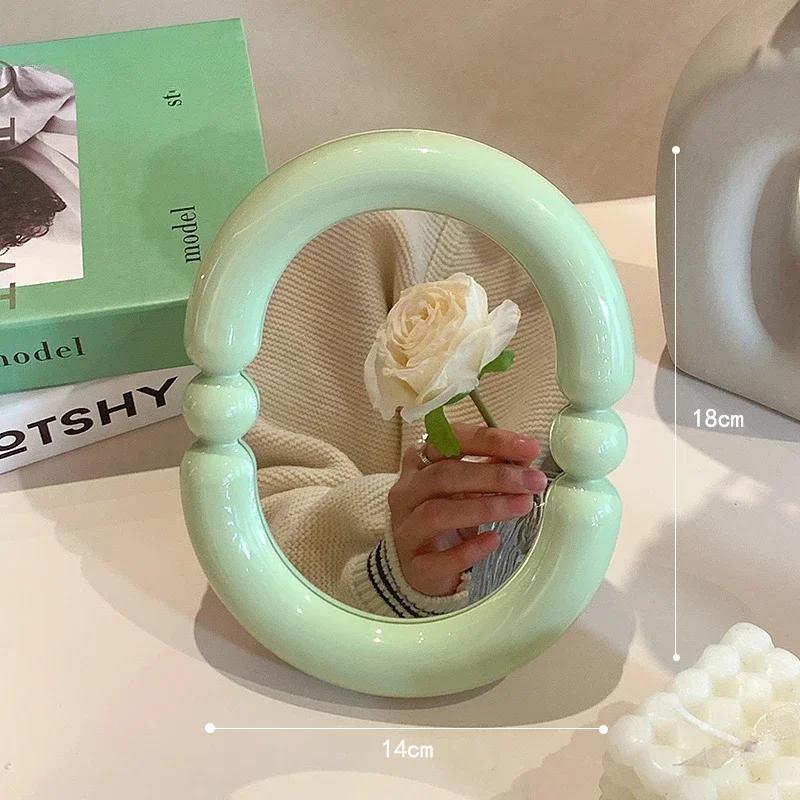 Irregular Pink Decorative Wall Mirror Korean Style Wall Mounted Mirror Makeup Mirror for Dormitory Desktop Room Decor Wholesale