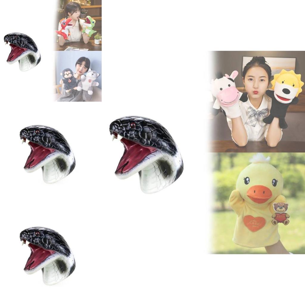 Animal Hand Puppet Toy With Realistic Snake Head For Kids Educational Play