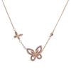 Hot-selling Seiko Phantom Micro-set Three Butterflies Pink Diamond Necklace Clavicle Chain