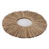 Woven Wall Mirror Decorative Hanging Round Seagrass Wall Mirror for Bedroom Living Room Home Decoration Original Color