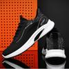 2025 Men's Black Breathable Mesh Running Shoes - Odor-Resistant Casual Lightweight Sneakers