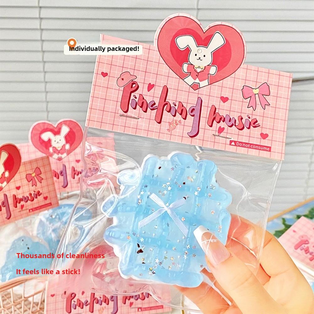 Squishy Cat Paw Waffle Doughnut Stress Relief Toy, Soft Squeeze Sensory Fidget Toy for Adults Kids, ASMR Fun Party Gift