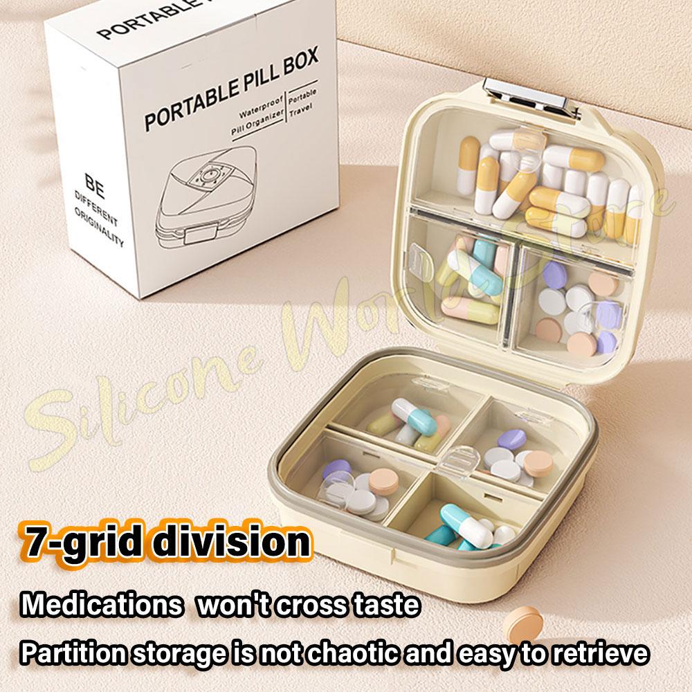 SW 7 Grids Pill Storage Box Portable Travel Medicine Box One Week 7 Days Daily Organizer Pills Case Jewelry Box Pill Container