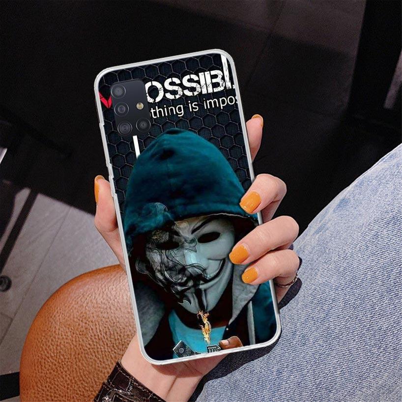 Anonymous V Mask Phone Case For Samsung Galaxy A52 A32 A22 A12 A51 A31 A50S A30S A20S A10S Note 20 Ultra 10 Plus S10 A72 A71 Gal