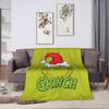 Christmas-S-Green-S-Grinch Blanket Fleece Textile Decor  Portable Warm Throw Blanket for Home Office Rug Piece