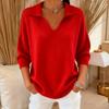 Women's V-Neck Ribbed Knit Sweater Loose Fit Flattering Casual Pullover for Spring and Fall