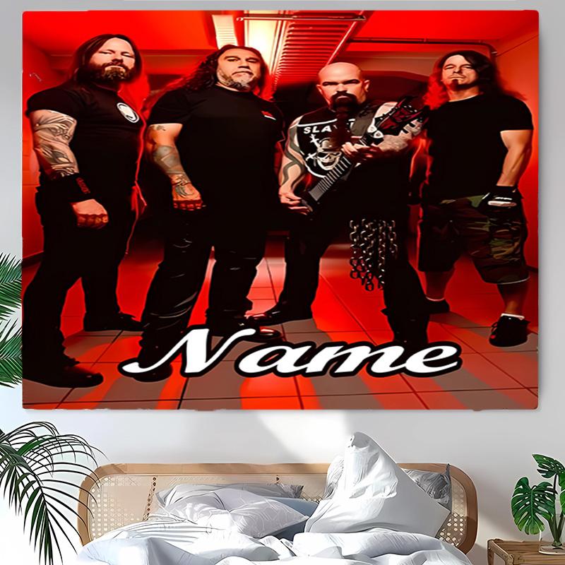 Personalized Slayer band Background Tapestry,Custom Name Birthday Party,Multifunctional Wall Decoration for Home Decor,Various Occasions