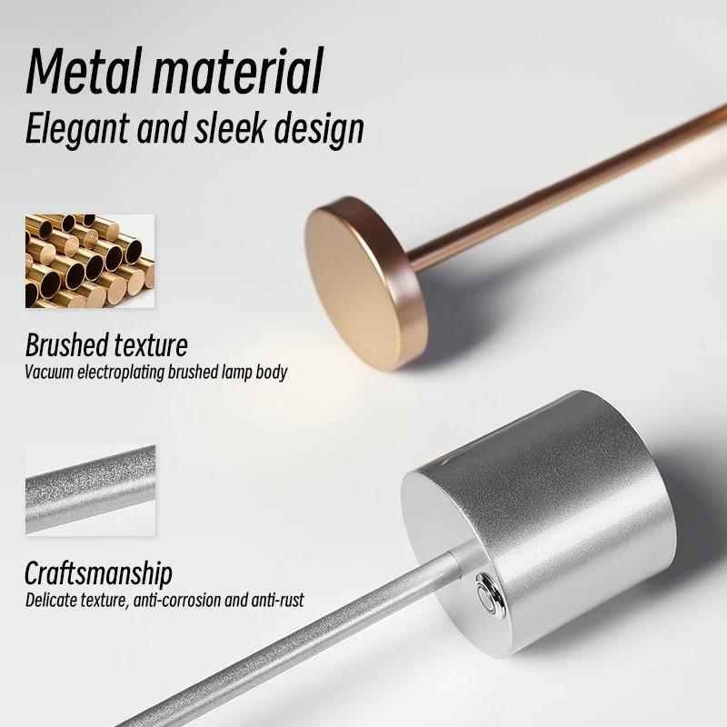 Simple LED Rechargeable Touch Metal Table Lamp Three Colors Bedside Creative Ambient Light Bar Outdoor Decoration Night Light