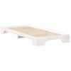 White Bed Frame 80 x 210 cm Solid Pine Wood