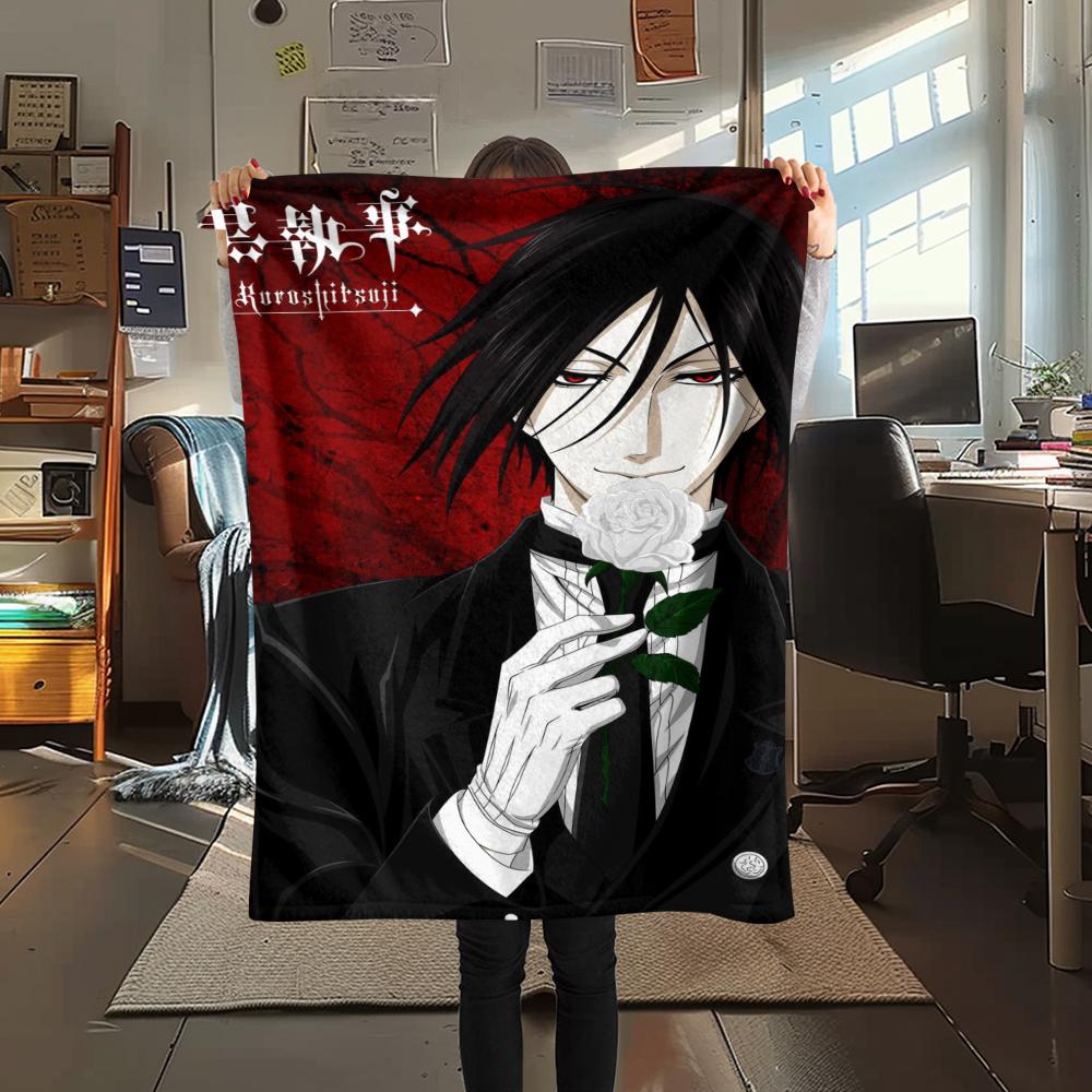 Coperta in Flanella con Stampa Black Butler, Alta qualità Confortevole per Tutte le Stagioni, Decorazione per la Casa, Calore e Comfort, Perfetta per Regali di Natale08