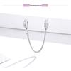 European S925 Sterling Silver Water Ripple Safety Chain Bracelet Accessory