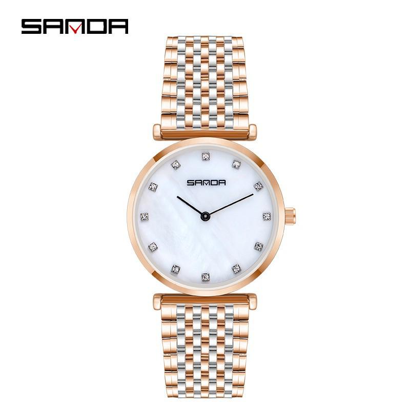 Sanda Summer Steel Band Couple Watches - Trendy Waterproof Wristwatches for Men and Women