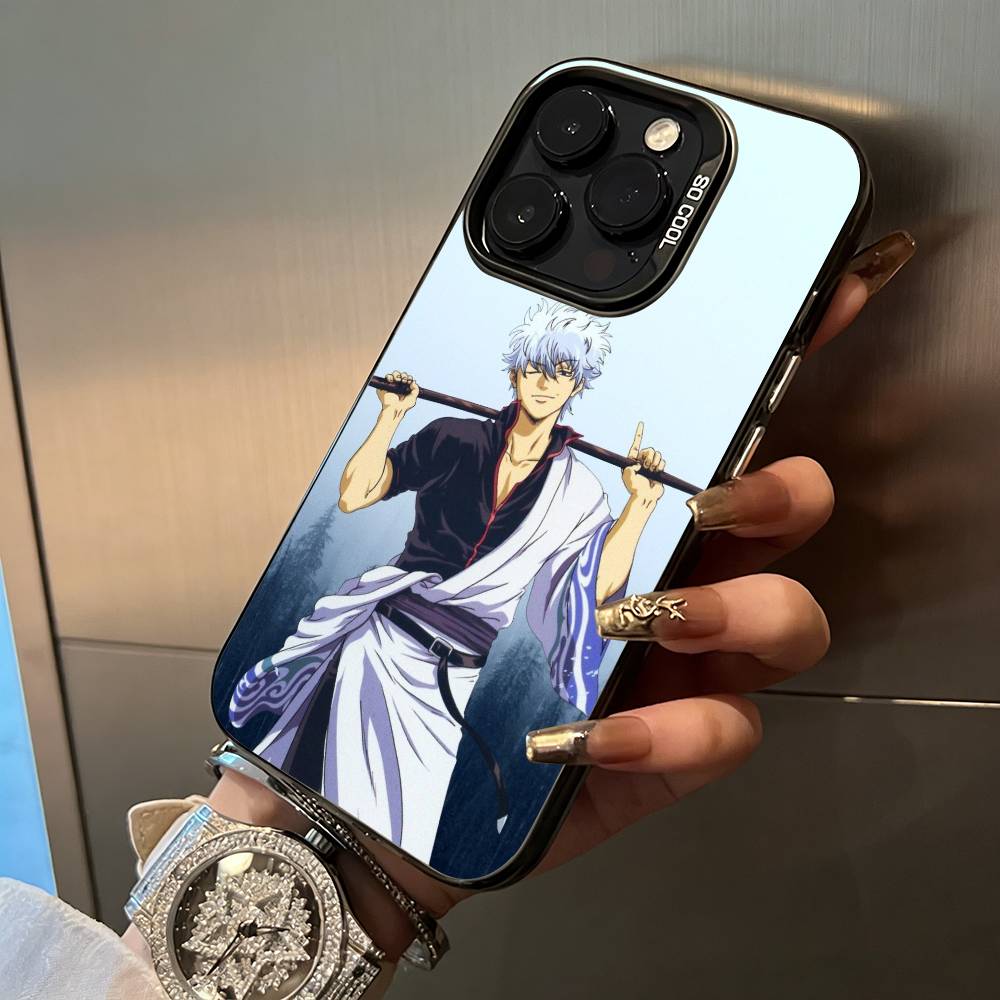 G-Gintama-Gintoki Sakata For iPhone 17 16 15 14 13 12 11 Pro Max XS 17 Air Silicone Colored Silver Bumper Cover