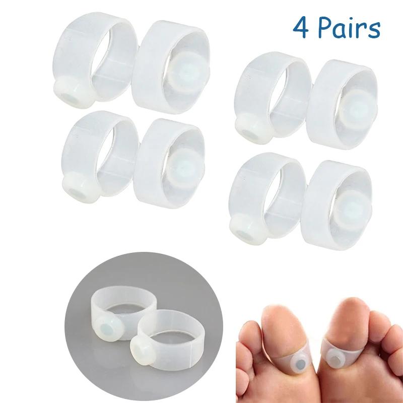 1/4/5/10 Pair Magnetic Therapy Slimming Toe Rings Fast Lose Weight Burn Fat Reduce Fats Body Silicone Foot Massage Toe Rings